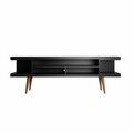 Designed To Furnish 70.47 in. Utopia TV Stand with Splayed Wooden Legs & 4 Shelves Black DE3059134